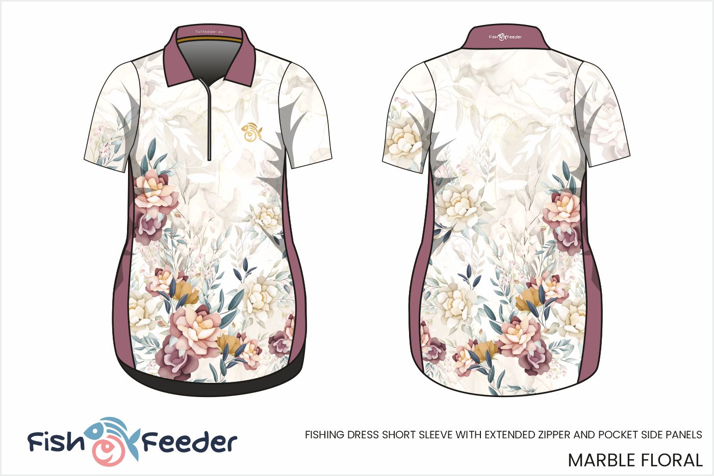 Marble Floral Dress - Short Sleeve