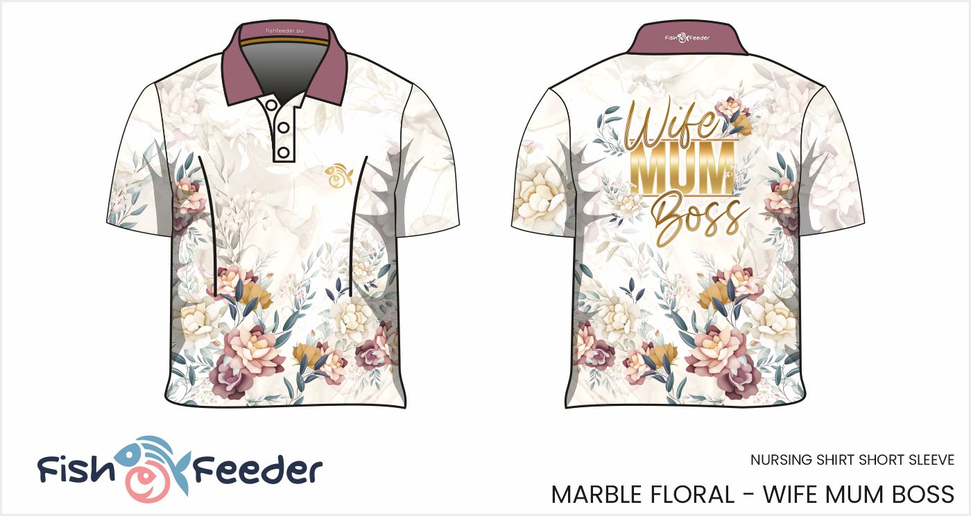 Wife Mum Boss Marble Floral Shirt - Short Sleeve