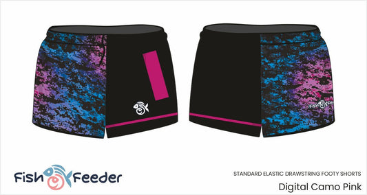 Digital Camo Pink Fashion Footy Fishing Shorts