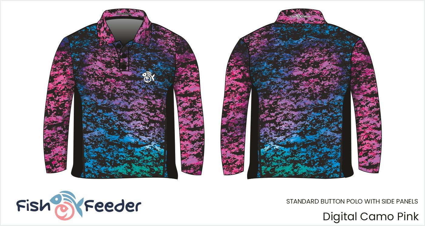 Digital Camo Pink Fishing Shirt – Long Sleeve