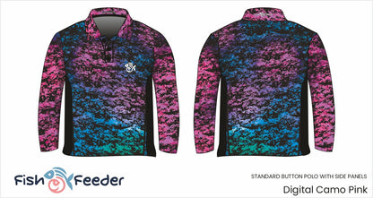 Digital Camo Pink Fishing Shirt – Long Sleeve