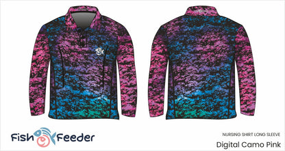 Digital Camo Pink Fishing Shirt – Long Sleeve