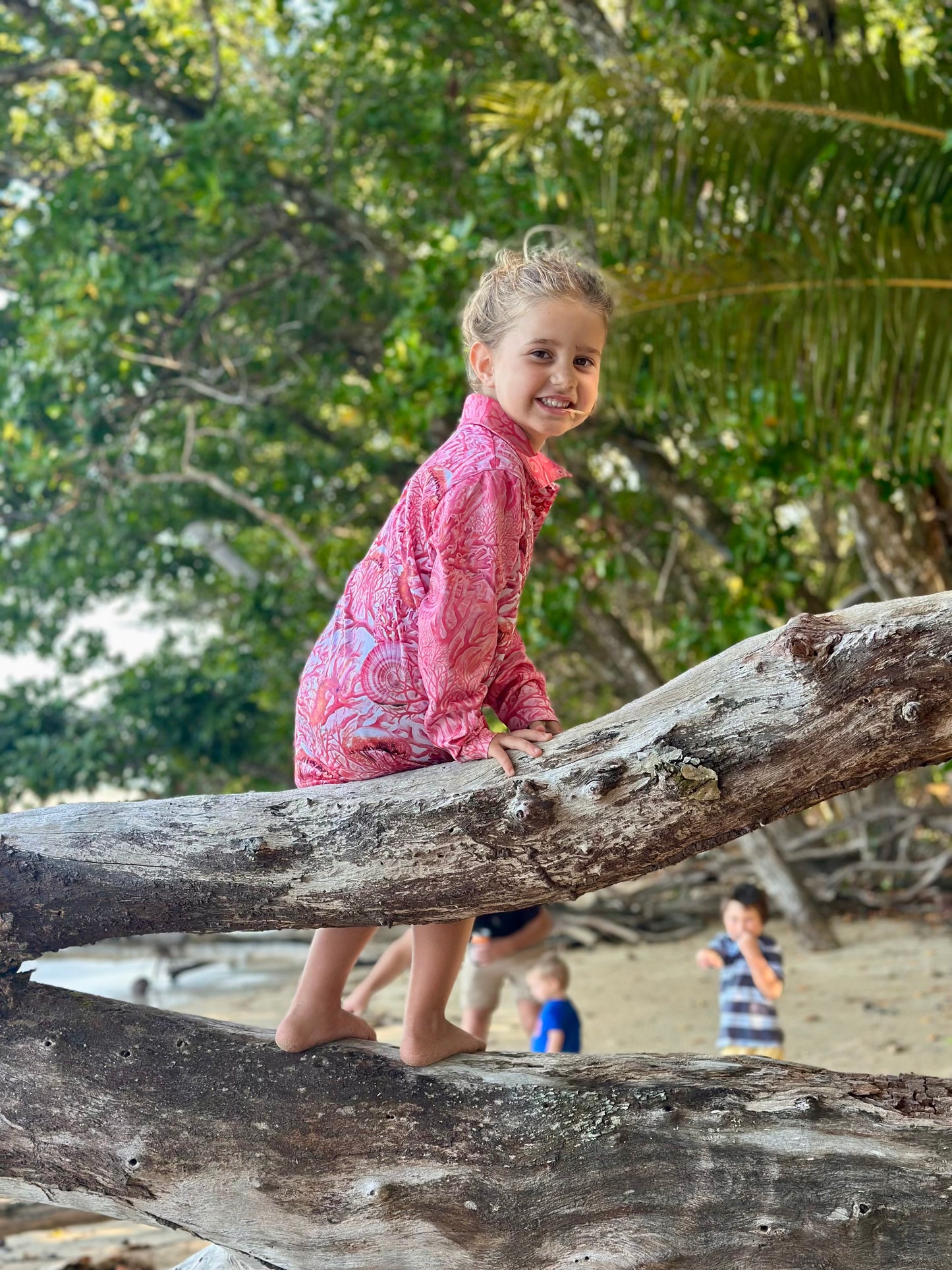 Girls Coral Chic Fishing Dress - Long Sleeve