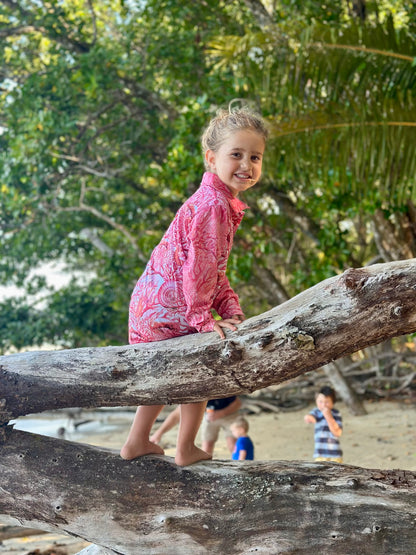 Girls Coral Chic Fishing Dress - Long Sleeve