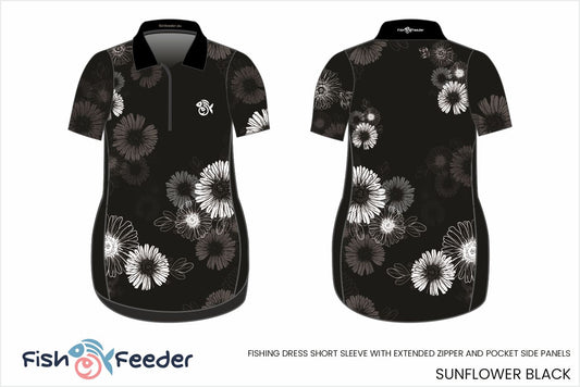 Sunflower Black Dress - Short Sleeve