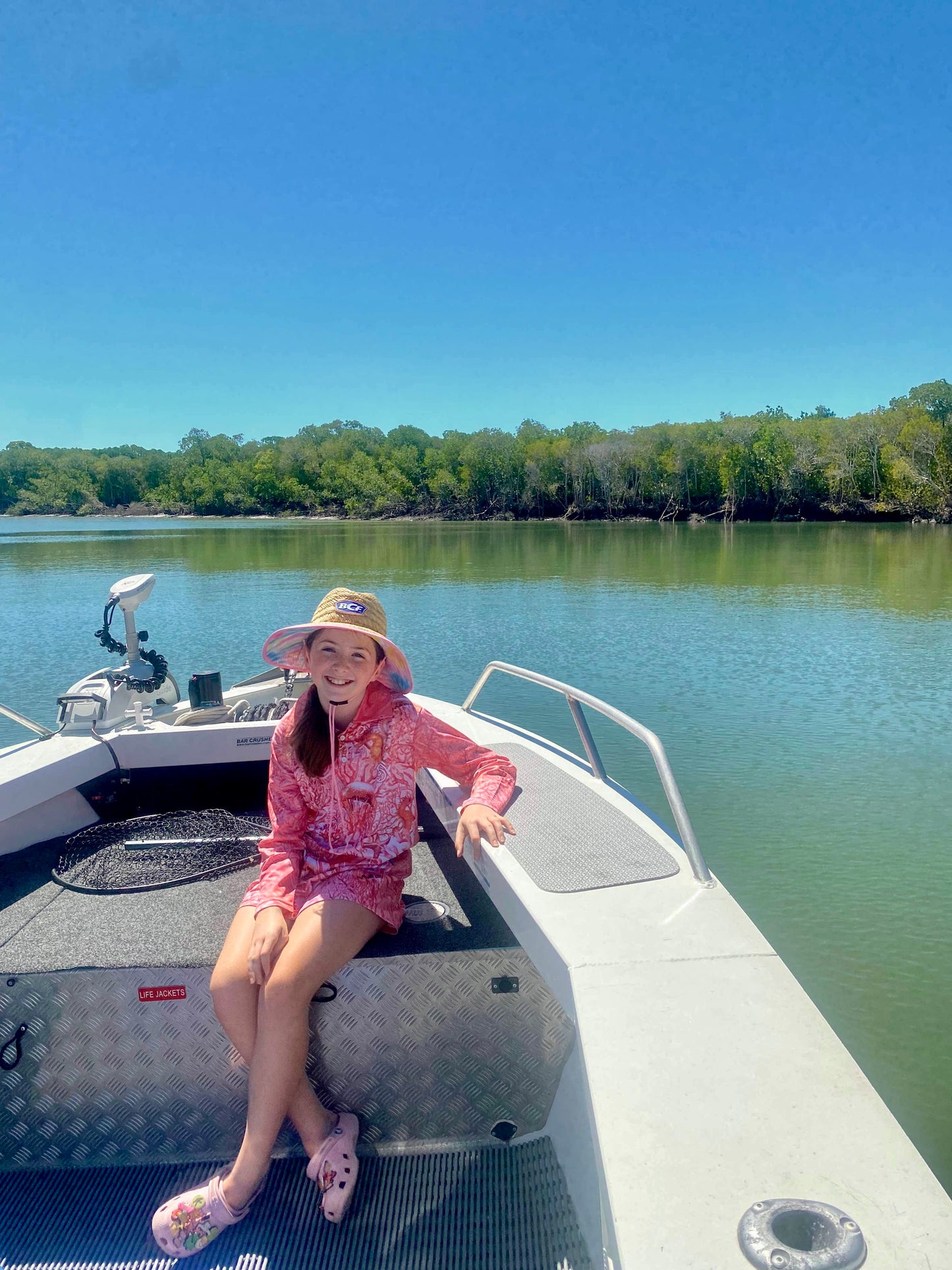 Girls Coral Chic Fishing Dress - Long Sleeve